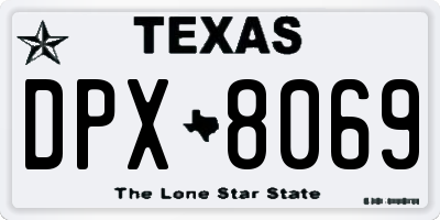 TX license plate DPX8069