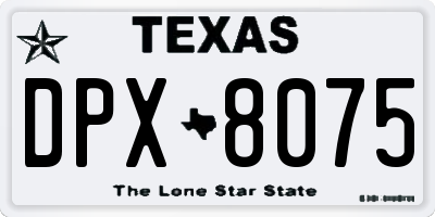 TX license plate DPX8075