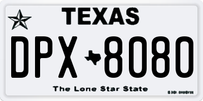 TX license plate DPX8080