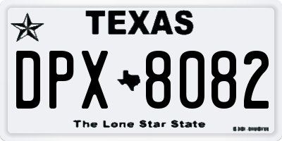 TX license plate DPX8082