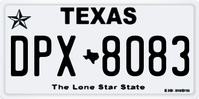 TX license plate DPX8083