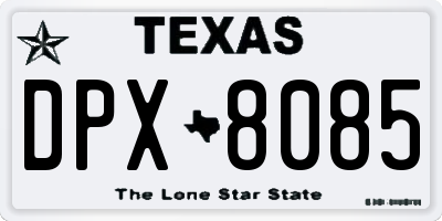 TX license plate DPX8085