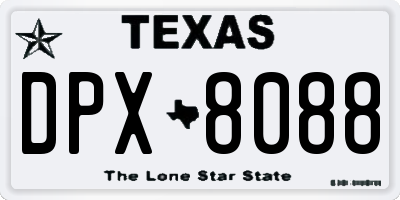 TX license plate DPX8088