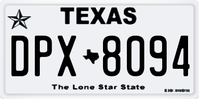 TX license plate DPX8094