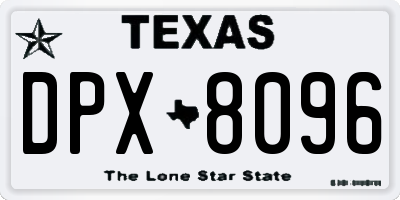 TX license plate DPX8096