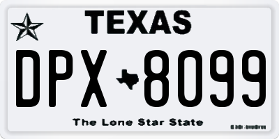 TX license plate DPX8099