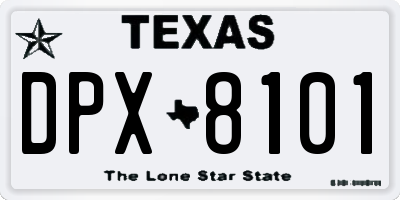 TX license plate DPX8101