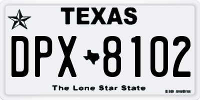 TX license plate DPX8102