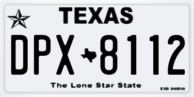 TX license plate DPX8112