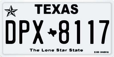 TX license plate DPX8117