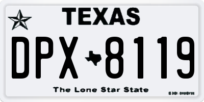 TX license plate DPX8119