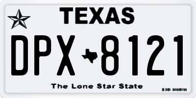 TX license plate DPX8121