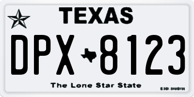 TX license plate DPX8123