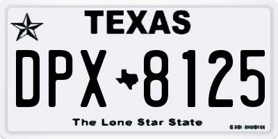 TX license plate DPX8125