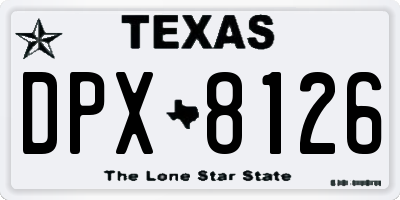 TX license plate DPX8126