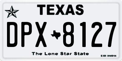 TX license plate DPX8127