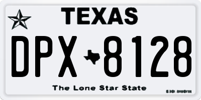 TX license plate DPX8128