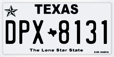 TX license plate DPX8131