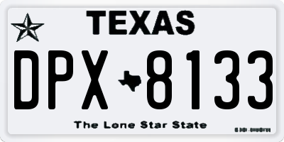 TX license plate DPX8133