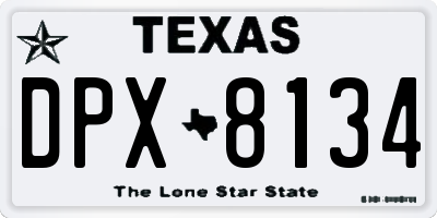 TX license plate DPX8134