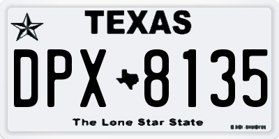 TX license plate DPX8135