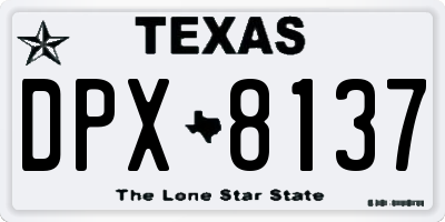 TX license plate DPX8137