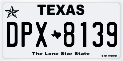 TX license plate DPX8139