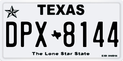 TX license plate DPX8144