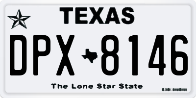 TX license plate DPX8146