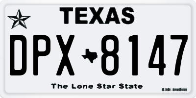 TX license plate DPX8147