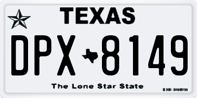 TX license plate DPX8149