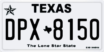 TX license plate DPX8150