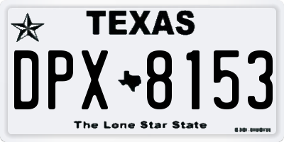 TX license plate DPX8153