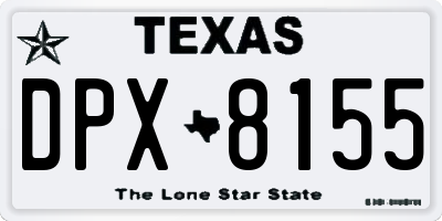 TX license plate DPX8155