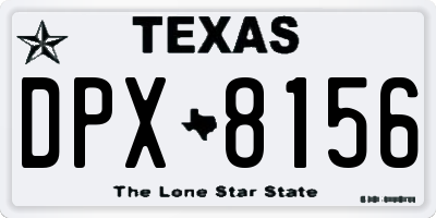 TX license plate DPX8156