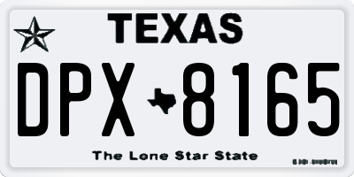 TX license plate DPX8165