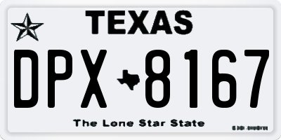 TX license plate DPX8167