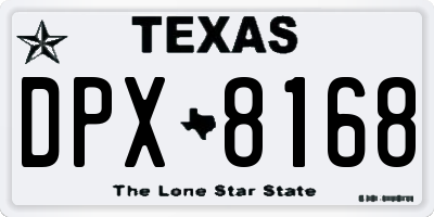 TX license plate DPX8168