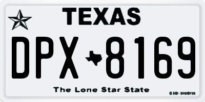 TX license plate DPX8169