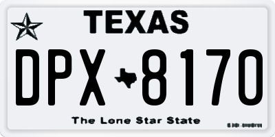 TX license plate DPX8170