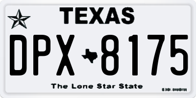 TX license plate DPX8175