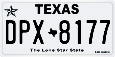 TX license plate DPX8177