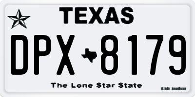 TX license plate DPX8179