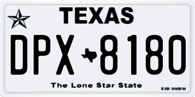 TX license plate DPX8180