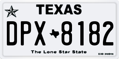 TX license plate DPX8182