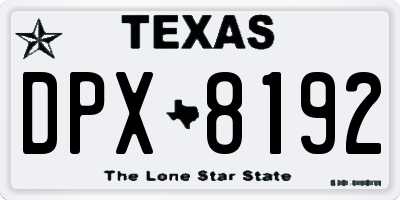 TX license plate DPX8192