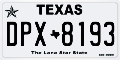 TX license plate DPX8193