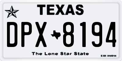 TX license plate DPX8194