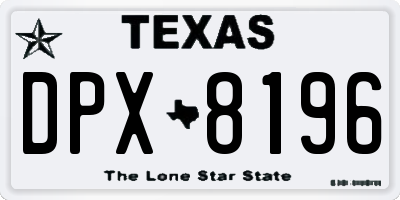 TX license plate DPX8196