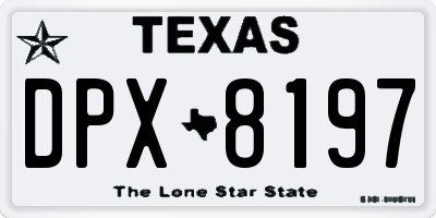 TX license plate DPX8197